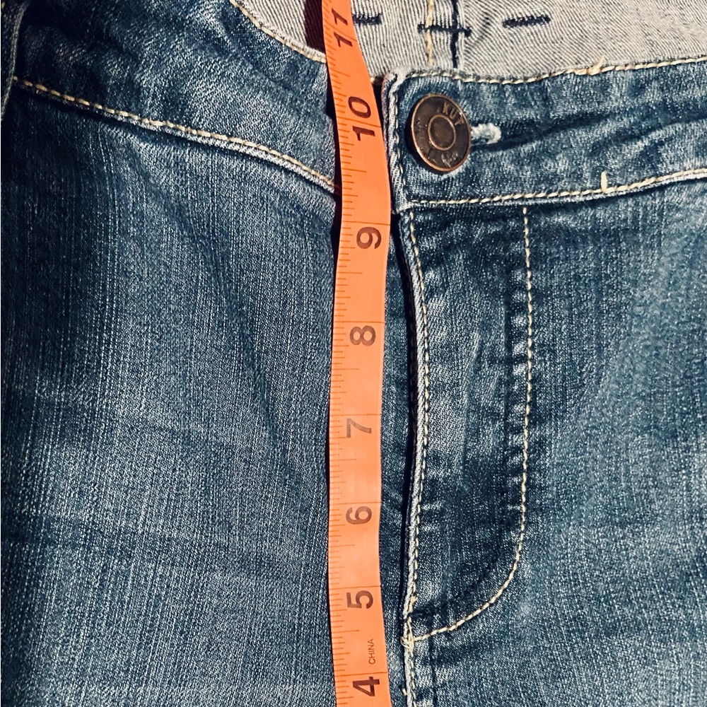 Kut from the Kloth 18W Blue Embroidered Pockets Med Wash Straight Leg Jeans - Picture 7 of 10